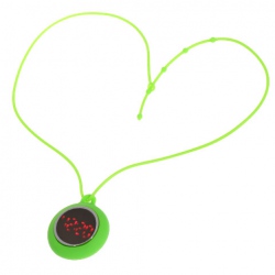 Amanda49 Chic Round Mirror Digital LED Watch Pocket Watch with a Crown - Lime