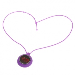 Amanda49 Chic Round Mirror Digital LED Watch Pocket Watch with a Crown - Purple