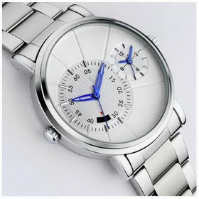 Amanda49 Special 2 Arabic Numeral Hour Marks Watch with Alarm (Silver)