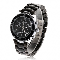 Amanda49 Fashion Waterproof Chronometer Watch with Calendar - Black