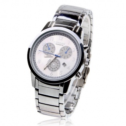 Amanda49 Stylish Men's Analogue Quartz Wrist Watch with White Dial & Date Display - White