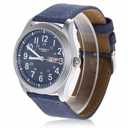 Amanda49 Fashion Calendar and Day of Week Display Nylon Watch with Watch Box - Mazarine