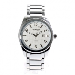 Amanda49 8048 Generous Leisure Time Waterproof Wrist Watch for Man (White)