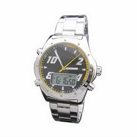 Amanda49 Fashion Waterproof Chronometer Watch w/ 3/4/8/10 Arabic Numeral Hour Marks - Silver