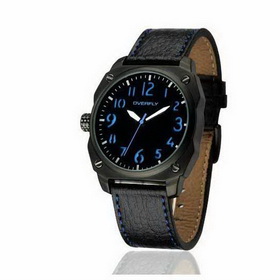 Amanda49 Stylish and Large 12 Hour Marks Display Leather Watchband Quartz Watch with Wide Watchband