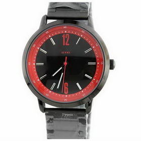 Amanda49 Fashion Round Case Wrist Watch with Red Numerals