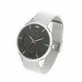 Amanda49 Metal Watchband Quartz Watch w/ 12 Arabic Numeral Hour Marks - Black Dial