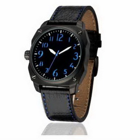 Amanda49 Fashion Round Case Wrist Watch with Blue Numerals