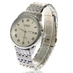 Amanda49 Chic Man's Leisure Quartz Watch w/ Calendar and Week Displaying (White)