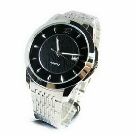 Amanda49 Stylish 11 Strips Hour MarksMen's Analogue Quartz Wrist Watch with Black Dial & Date Display- White