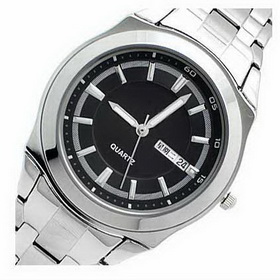 Amanda49 Fashion Waterproof Chronometer Watch w/ Calendar & 12 Strips Hour Marks - Black