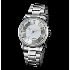Amanda49 Chic Round White Dial Stainless Steel Wrist Watch with Date Display for Men - White