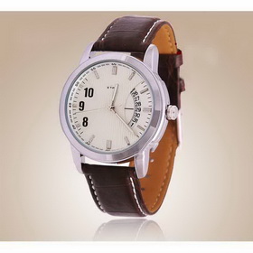 Amanda49 8060 Chronometer Leisure Wrist Watch with Calendar for Male Brown (Black Chasis)