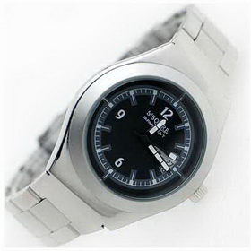 Amanda49 Stylish 3 Arabic Numeral Hour Marks Watch with Stopwatch (Silver)