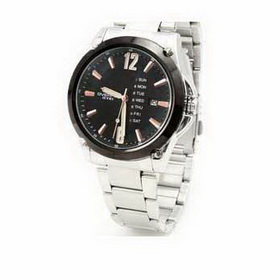 Amanda49 Exquisite Men's Analogue Quartz Black Wrist Watch Wristwatch with Date Display 6108