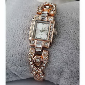 Amanda49 Chic 2 Arabic Numeral Hour Marks Round Case Watch WTT644 - Golden