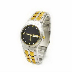 Amanda49 Classical and Fashion Stainless Steel Wrist Watch with Alarm and Dual Calendar for Female (Golden)