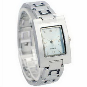 Amanda49 Chic Stainless Steel Watchband Quartz Watch with Square Dial for Female - Blue