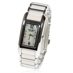 Amanda49 Stylish Square Case Quartz Wrist Watch with 2 Arabic Numerals Hour Marks for Girl - White
