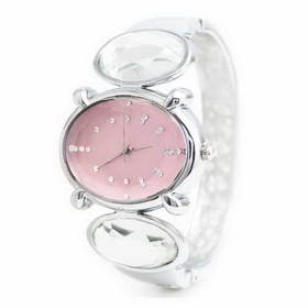 Amanda49 Female Chic Design Quartz Watch w/ Crystal Rhinestones - Pink