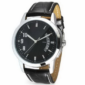 Amanda49 Chic Feminie Leather Wrist Watch with Rotation Dial for Time Displaying - Black