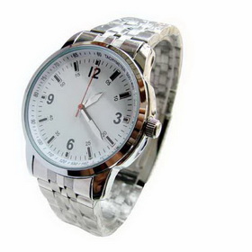 Amanda49 Chic 1767 Round Blue Dial Rubber Wrist Watch with 3/6/9/12 Hour Marks for Men - White