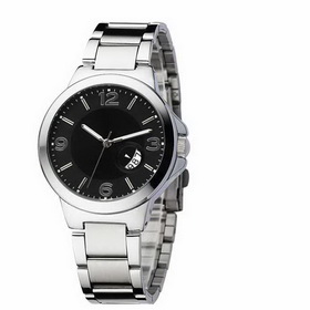 Amanda49 Chic 1767 Round Black Dial Rubber Wrist Watch with 3/6/9/12 Hour Marks for Men - White