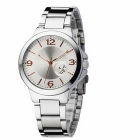 Amanda49 Chic 1767 Round White Dial Rubber Wrist Watch with 3/6/9/12 Hour Marks for Men - White