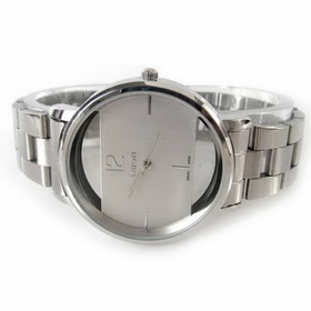 Amanda49 Chic A1333 Round White Dial Waterproof Stainless Steel Wrist Watch with Numerals Hour Marks for Women - White