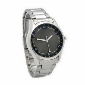 Amanda49 Chic Round Dial Stainless Steel Wrist Watch for Women - Black Dial
