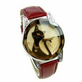 Amanda49 Chic A1098L Round Dial Steel Wrist Watch with Dials Decoration for Women - Brown