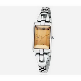 Amanda49 Chic A1096L Square Dial Rhinestone Decoration Steel Wrist Watch for Women - Golden
