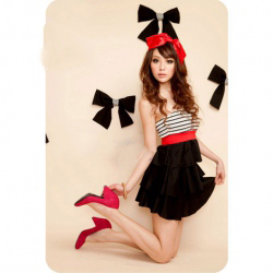 Amanda49 Stripe Tutu Dress--Women's Dresses