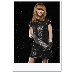 Amanda49 Delicate and Elegant Polyester Cotton Paillette Elastic Sleevless Dress
