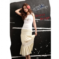 Amanda49 Strong Flexibility Beige Cotton Long Dress