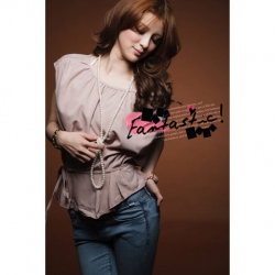 Amanda49 Collar and Cuff Elastic Design Cotton Sleeveless Blouse--Women's Blouses