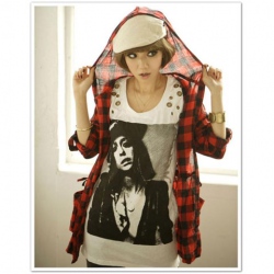 Amanda49 Stylish Shoulder-embellished White Cotton Short Sleeves Long Blouse--Women's Blouses