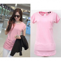Amanda49 Stylish Jewel Embellished Short Sleeve Blouse
