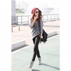 Amanda49 2011 Autumn Fashion Style Grey Round Collar Batwing Long Sleeves Blouse