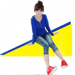 Amanda49 Hot Sales V-Neck Long Sleeves Hood Cotton Blouse For Women