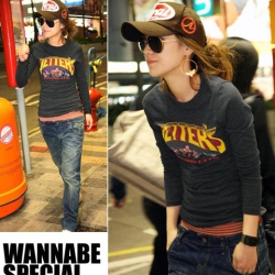Amanda49 Hot Sale Cartoon Popeye Patterns Long Sleeve T-Shirt