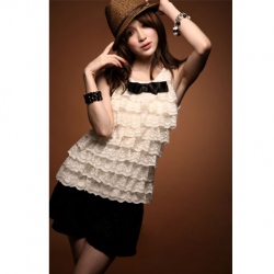 Amanda49 Special Design White Sleeveless Blouse For Grils / Women
