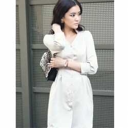 Amanda49 Gentlewomanly Cotton White Spring / Summer Blouse--Women's Blouses