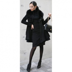 Amanda49 European Fashion Style Warm and Comfortable Turndown Collar Dust Coat