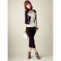 Amanda49 Specially Lace Designed Cotton Short Coat--Women's Coats