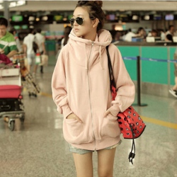 Amanda49 Winter New Arrival Korea Fashion Large Size Long Sleeve Zipper Coat