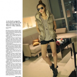 Amanda49 Warm-Keeping and Cool Ghost Patterns Back Zipper Sleeveless Waistcoat For Women