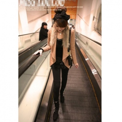 Amanda49 Elegant Frills Shearling Lapel Long Sleeves Thicken Coat For Women