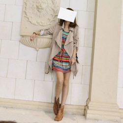 Amanda49 Winter New Arrival KoreaFashion Capable and Experienced OL Style Peachskin Long Sleeve Coat