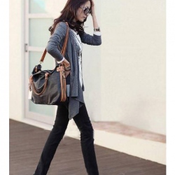 Amanda49 Slim and Elegant Rivets Embellished Long Sleeves Cotton Fabric Coat For Women